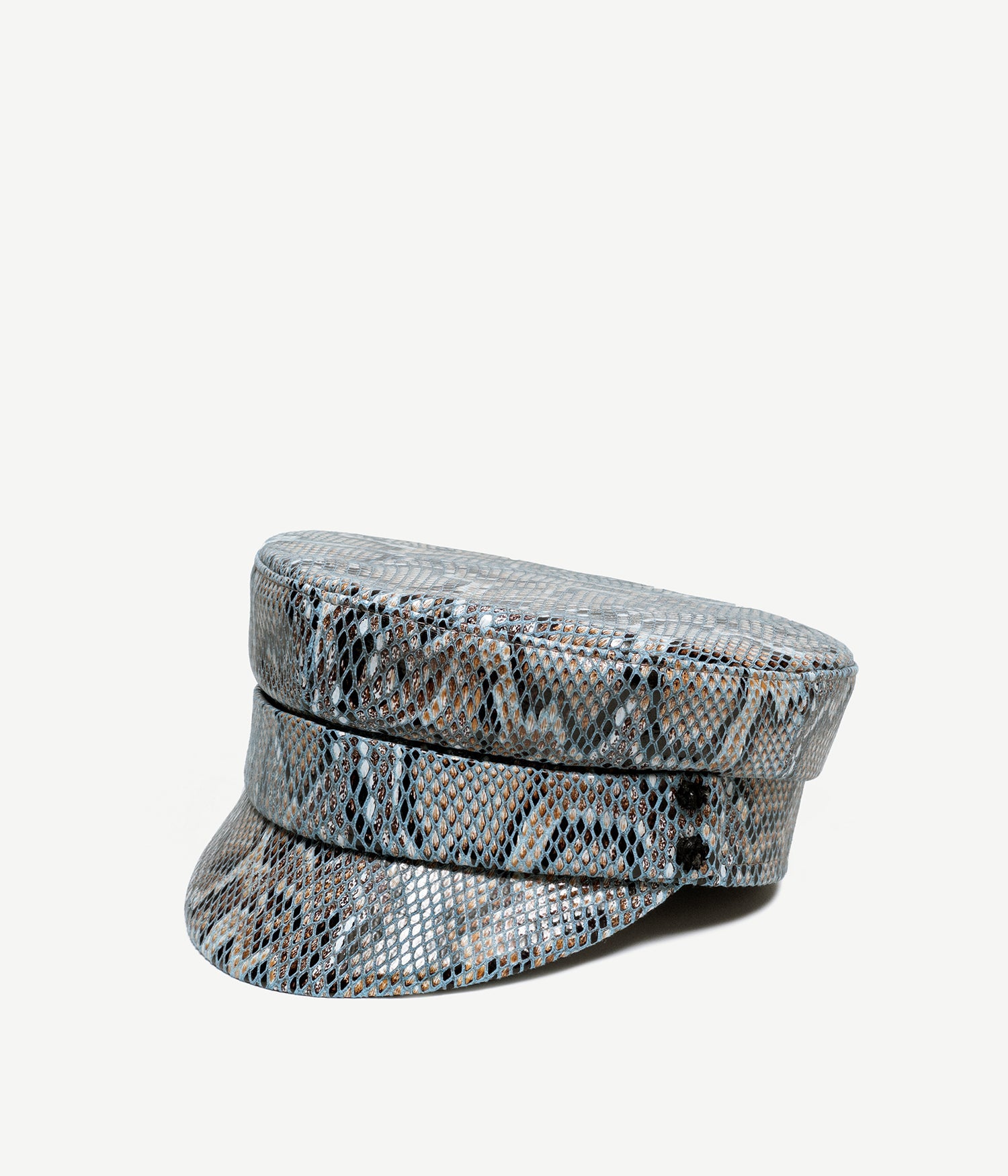 Snake-print Baker Boy Cap