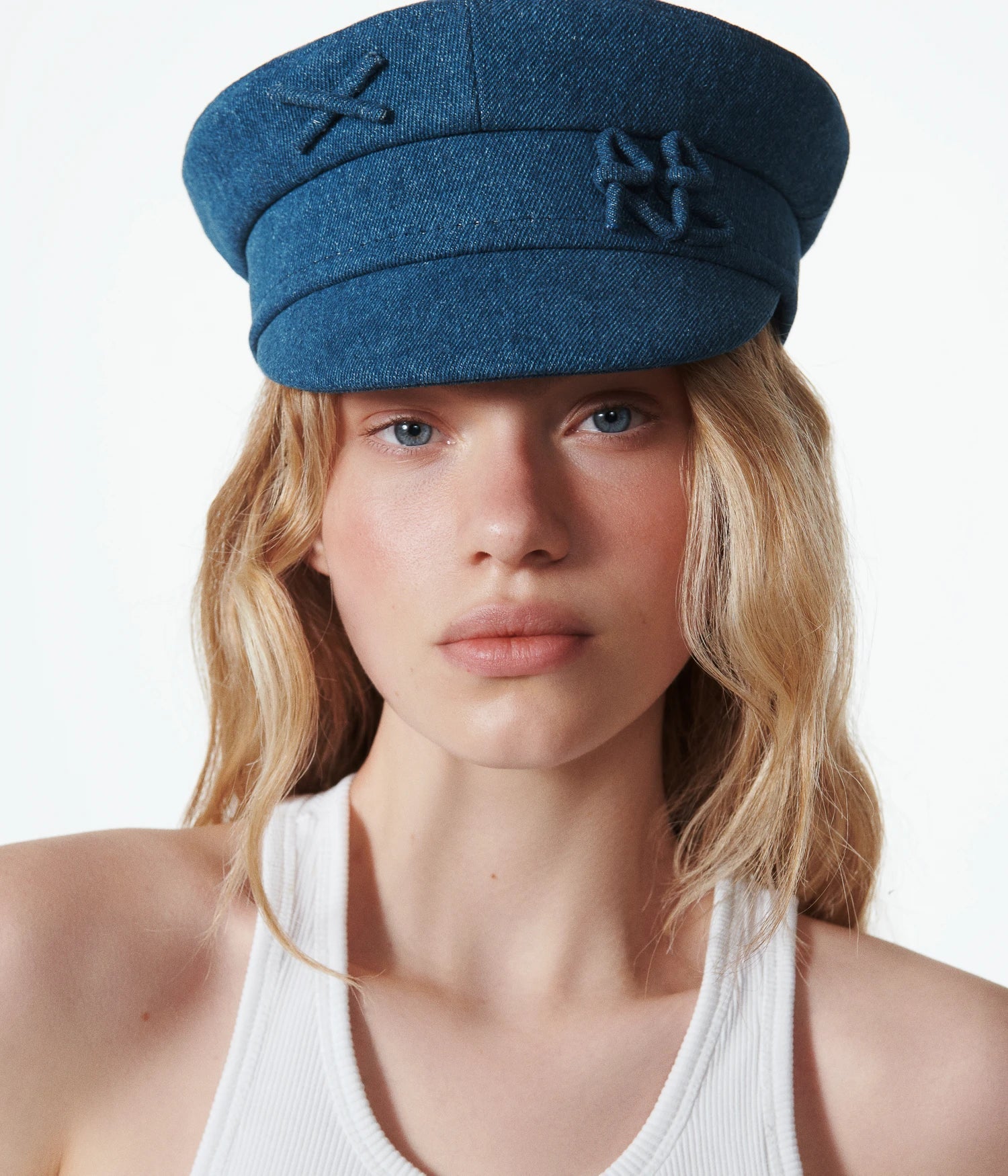 Logo-embellished Denim Baker Boy Cap