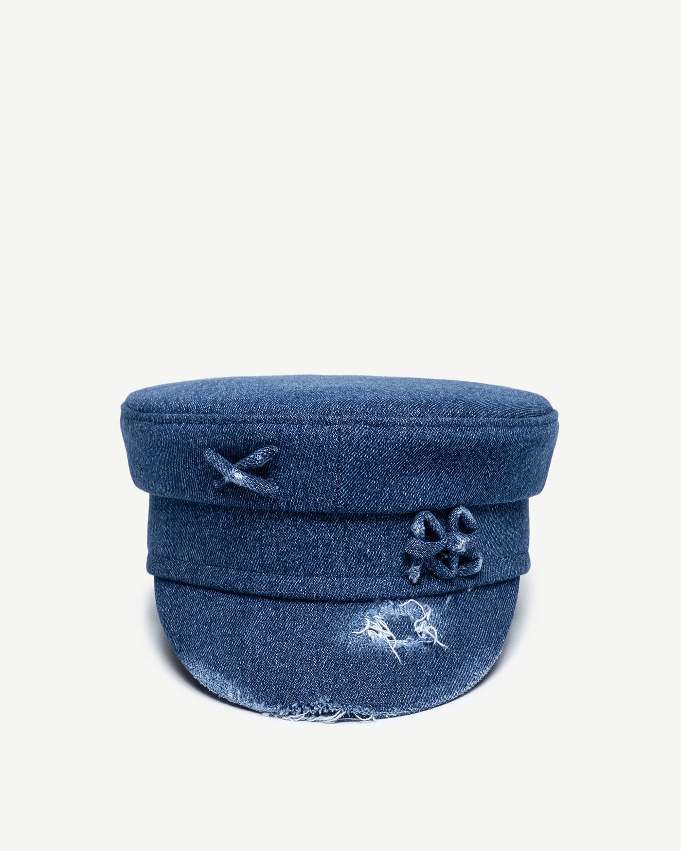 Photo, Baker Boy Cap, Distressed Denim Baker Boy Cap
