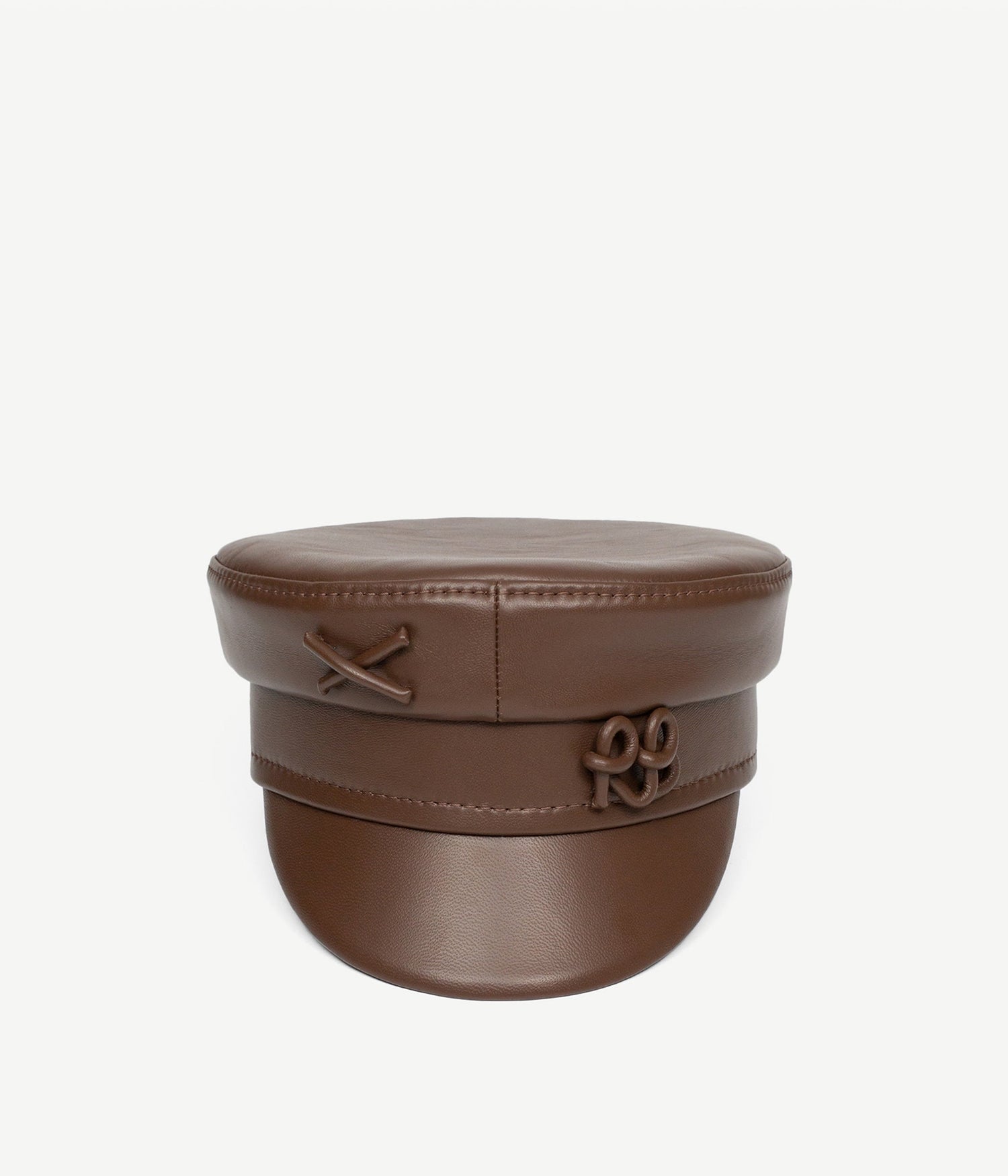 Photo, , Monogram-embellished Leather Baker Boy Cap