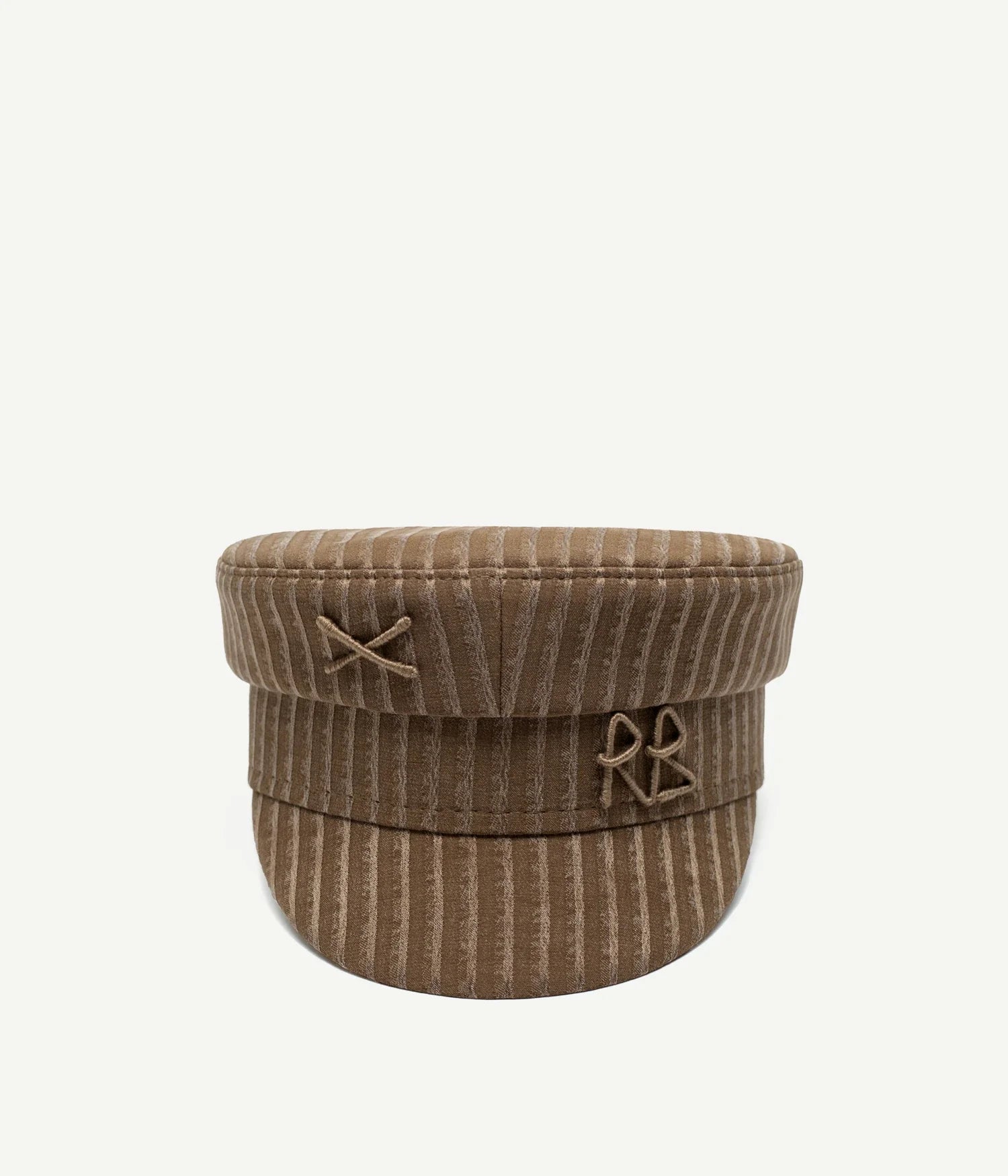 Logo-embellished Stripe-Pattern Baker Boy Cap