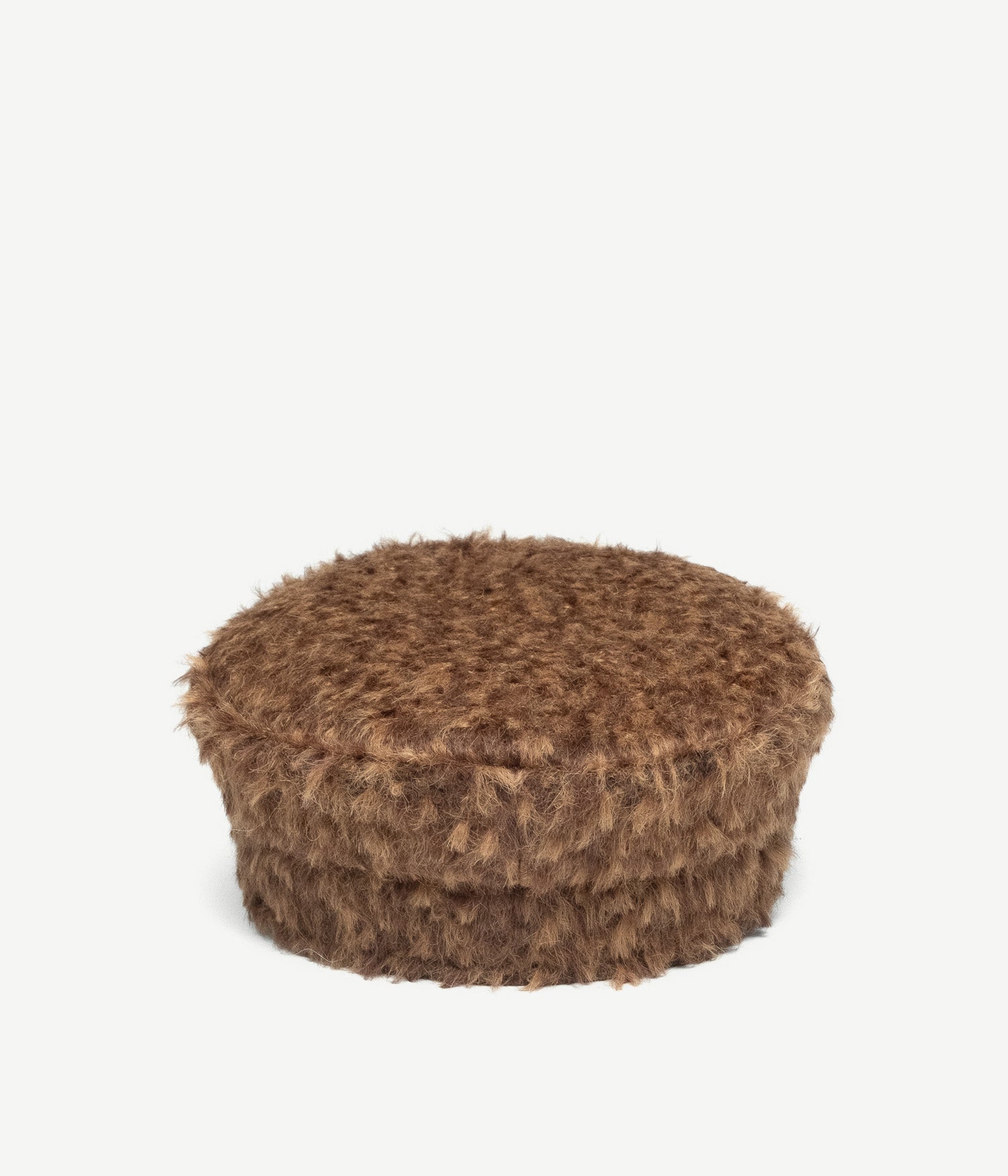 Faux Fur Baker Boy Cap with Suede Peak