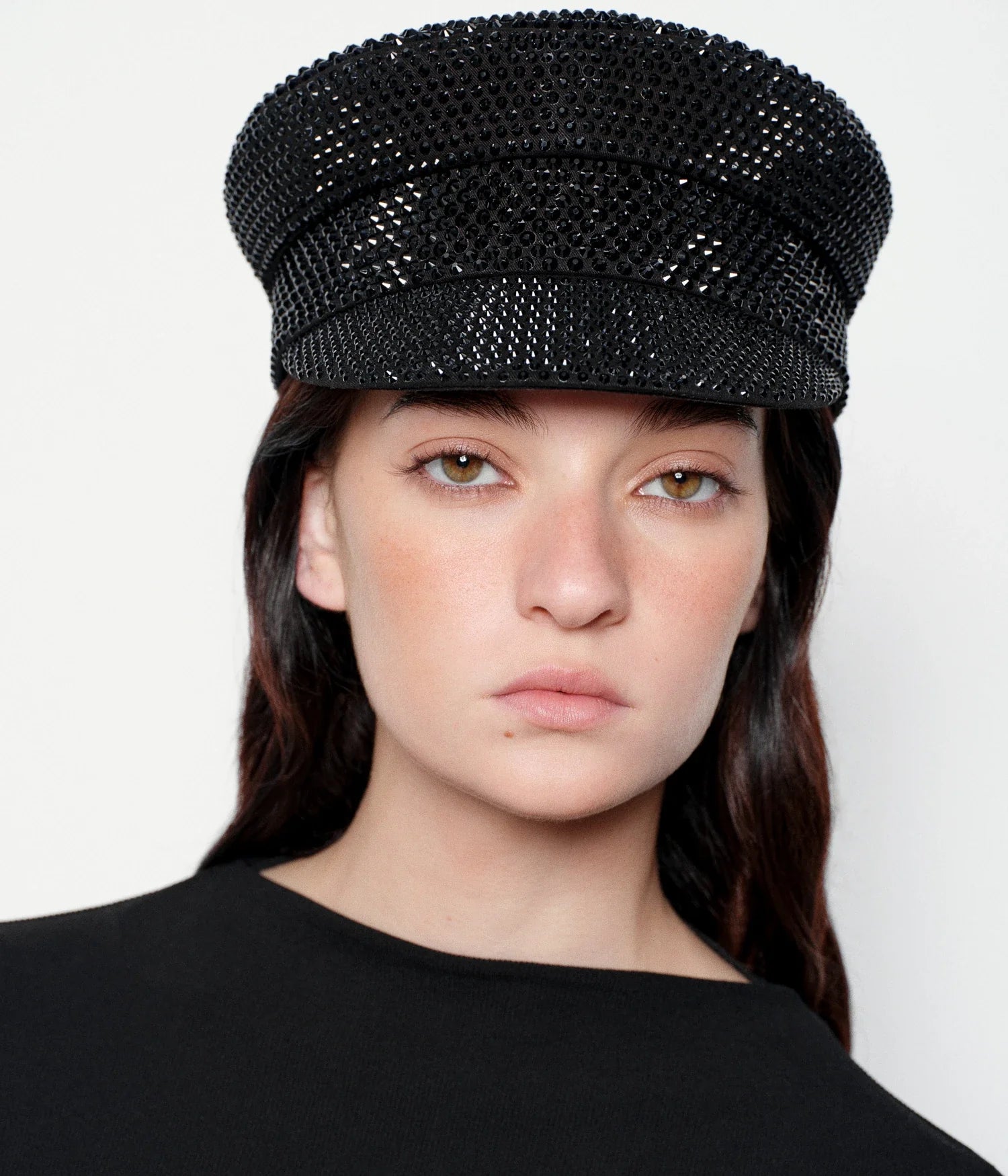 Crystal-embellished Baker Boy Cap