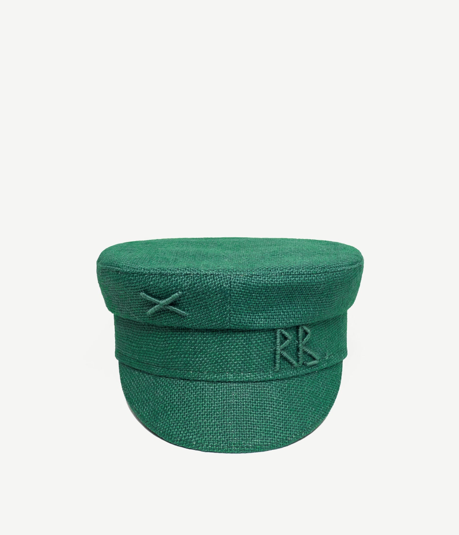 Black Friday Archive by RB, Monogram-embellished Jute Baker Boy Cap
