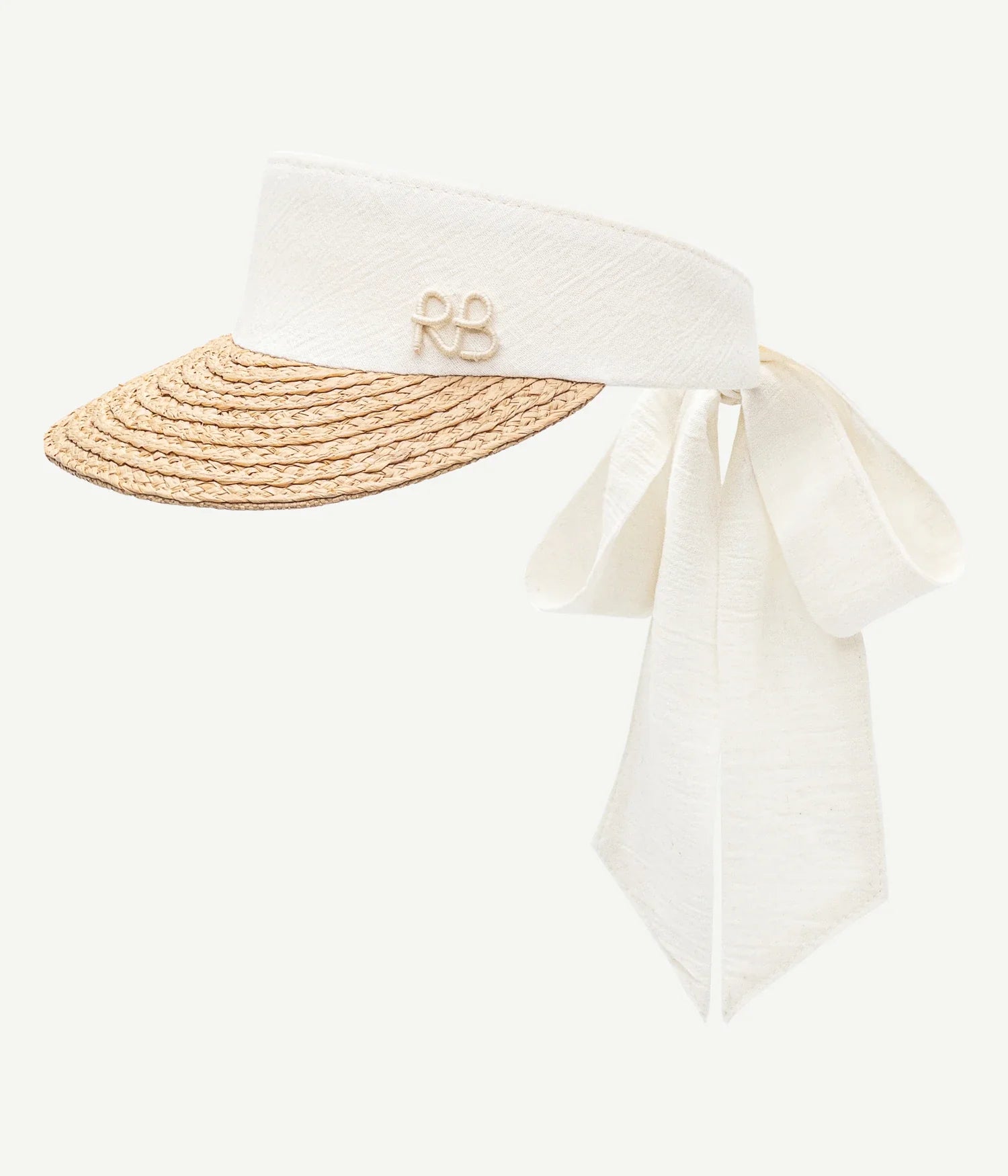 Visor / Scarf Visor, Straw Braid & Linen Visor