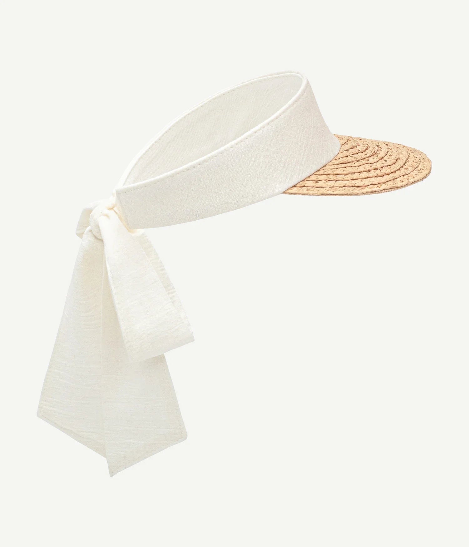 Visor / Scarf Visor, Straw Braid & Linen Visor