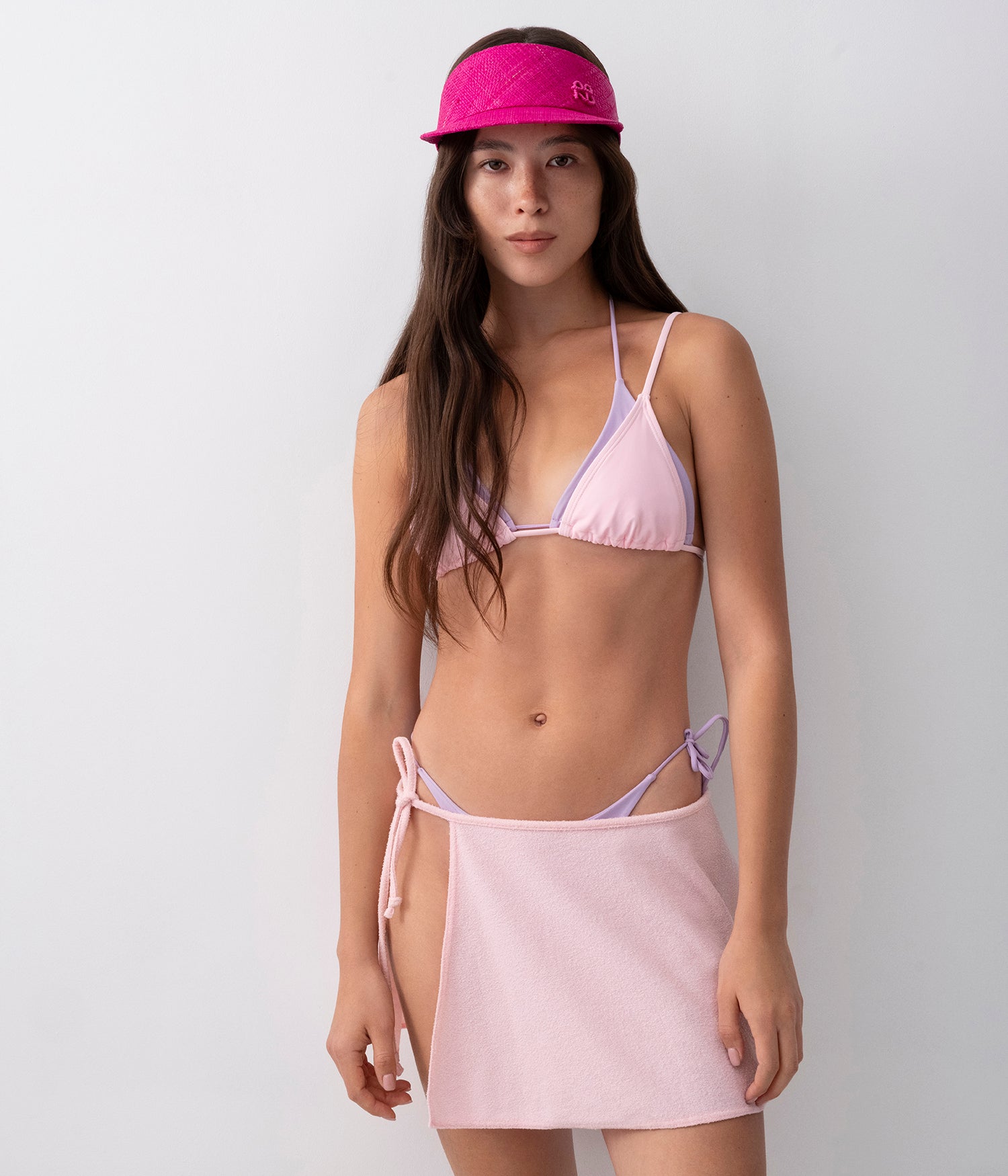 Monogram-embellished Straw Visor