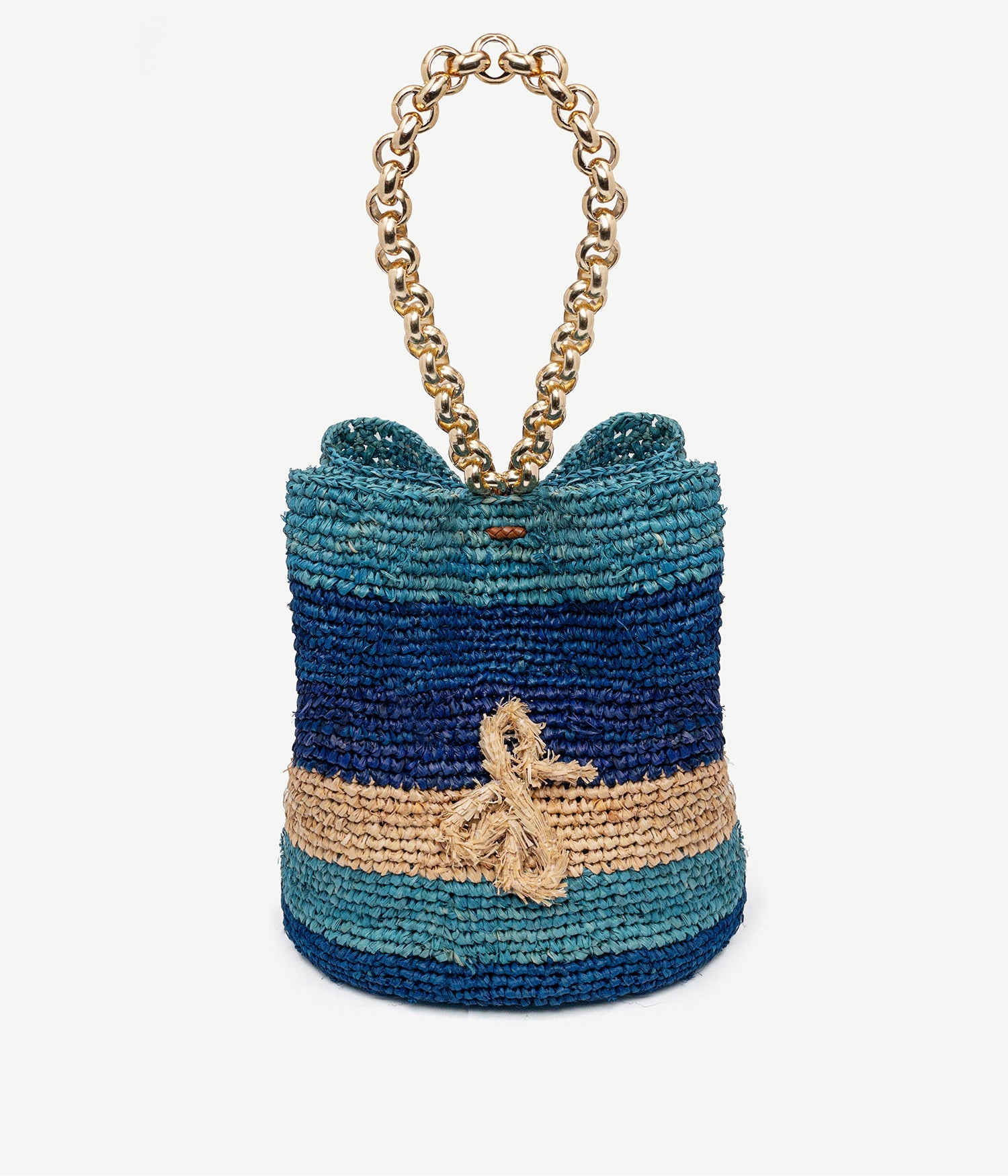 Striped Chain Strap Pouch Bag