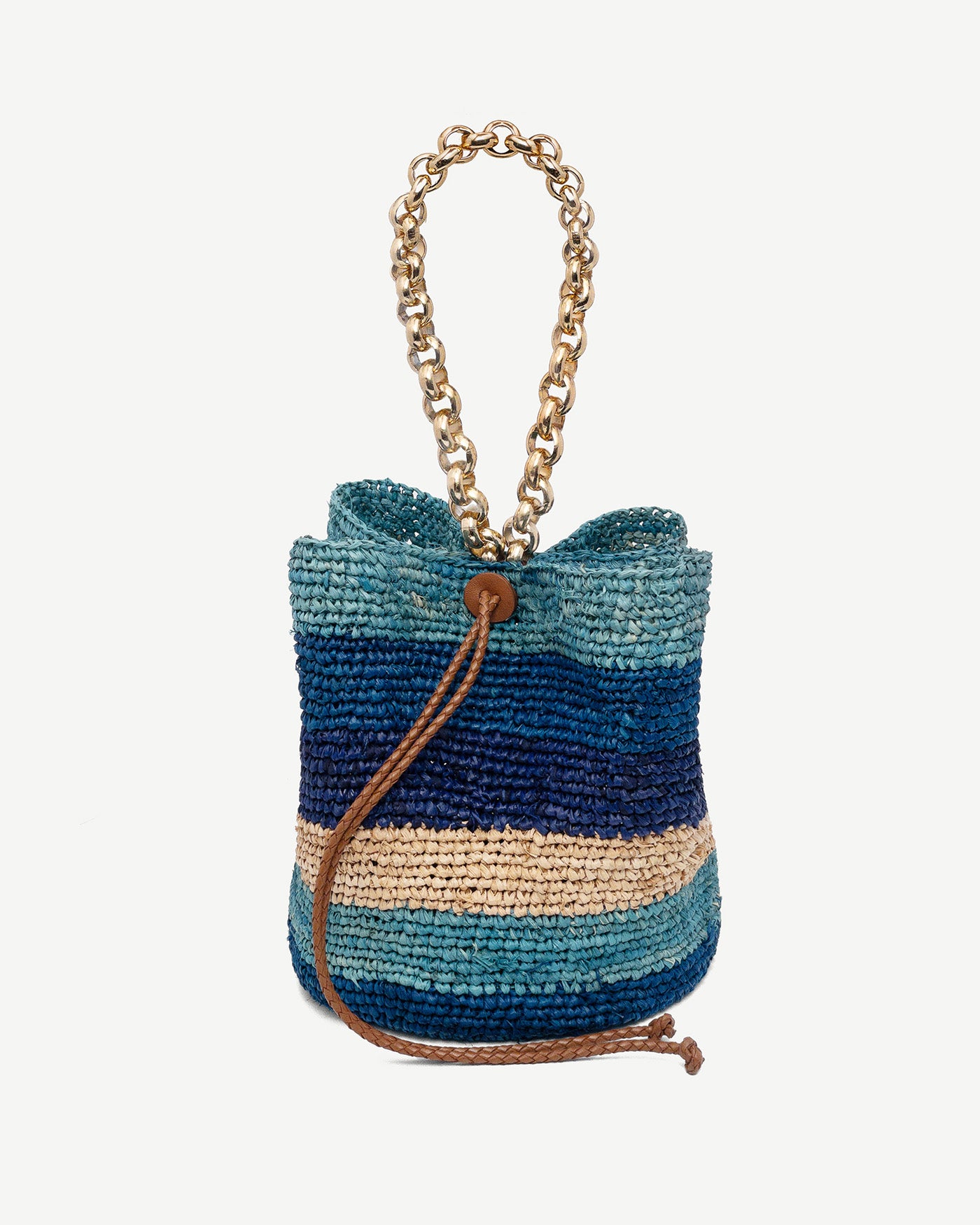 RB Bags, Striped Chain Strap Pouch Bag