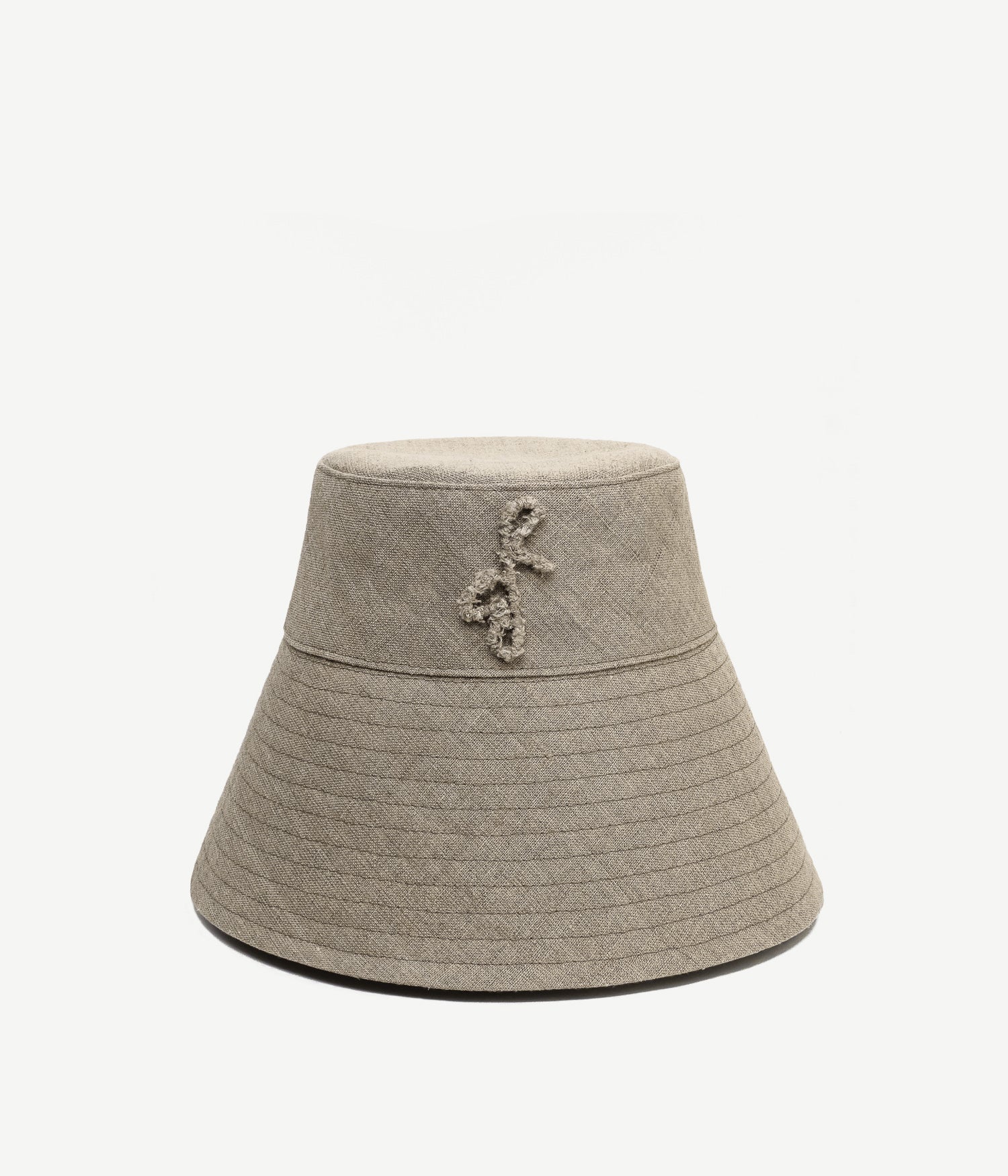Black Friday Archive by RB, Monogram-Embelished Wide-Brimmed Linen Hat