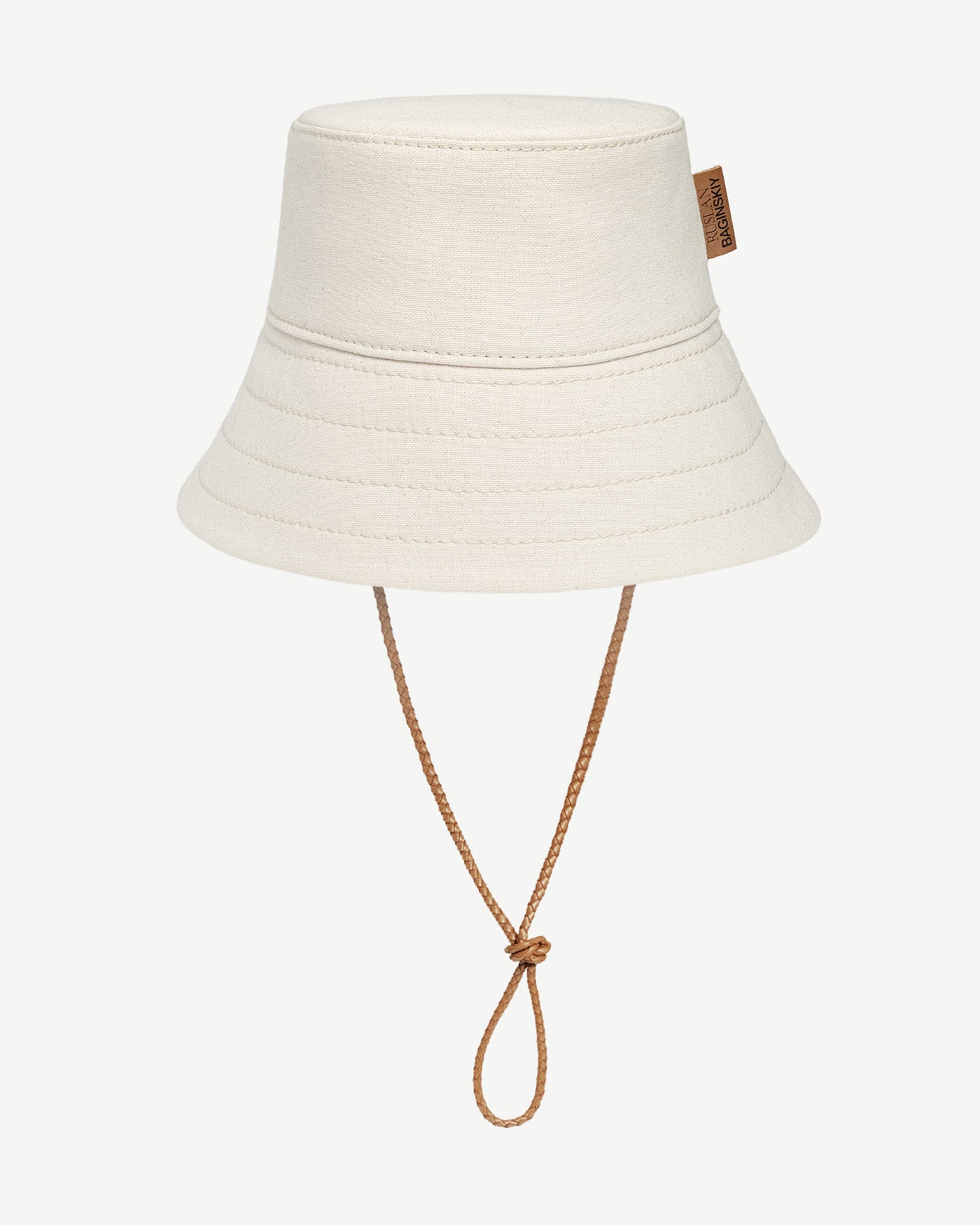 Photo, Bucket Hat, Logo Patch Bucket Hat with Leather Trim