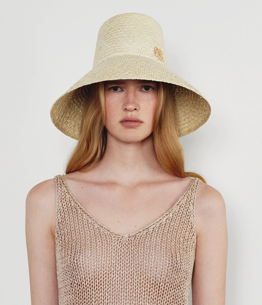 Bucket Hat, Monogram-embellished Wide Brim Hat PNM035-STR-SRB-XS Ruslan Baginskiy