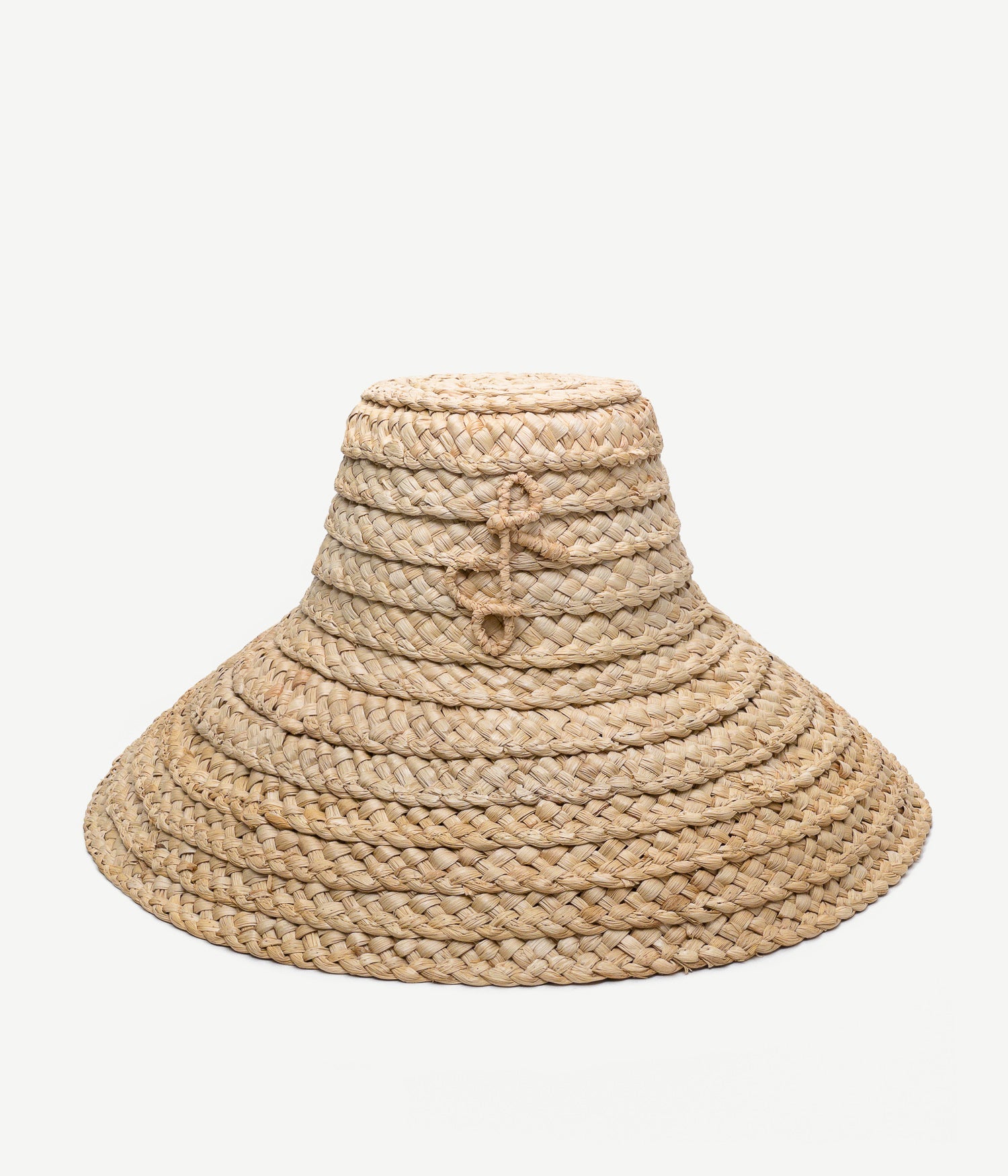 44_10, Logo Embellished Wide-Brimmed Straw Hat