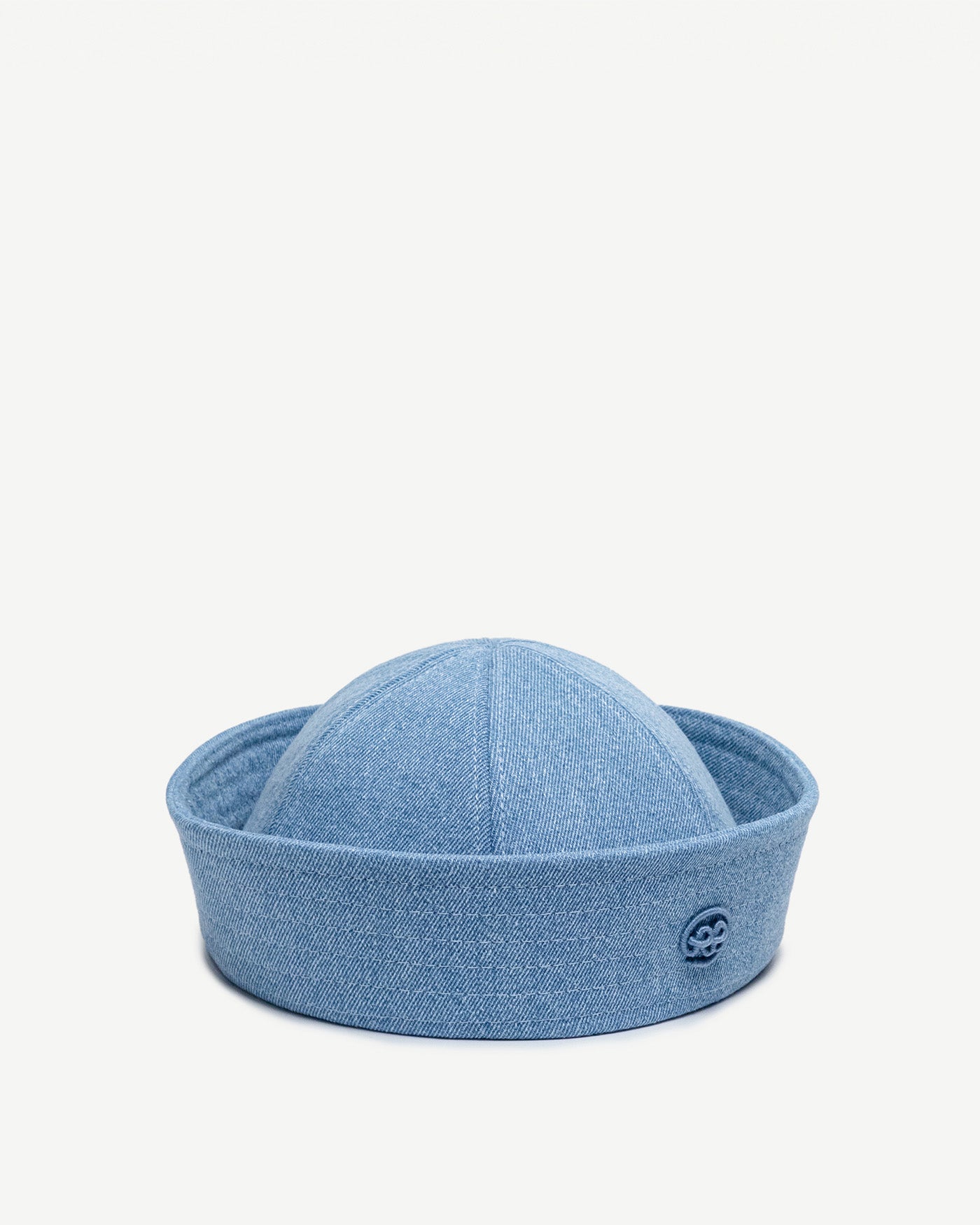 Beret / Sailor Hat, Monogram-embellished Denim Sailor Hat
