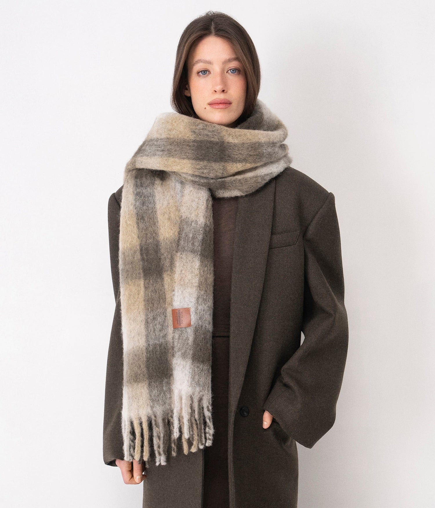 Photo, , Check Print Scarf