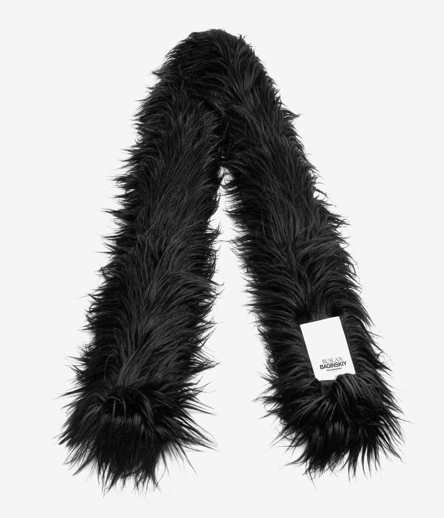 Faux-Fur Logo-Patch Scarf