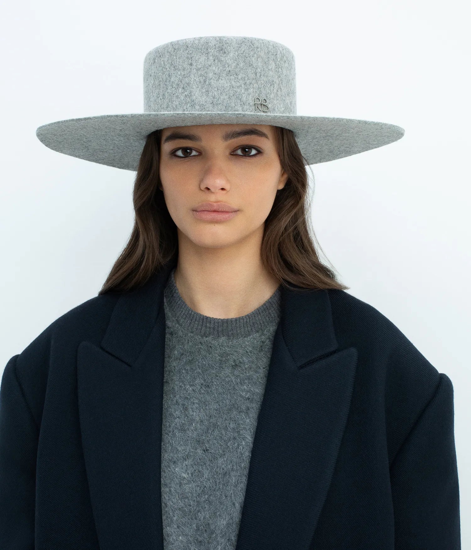 Logo-Embellished Wide-Brimmed Canotier Hat