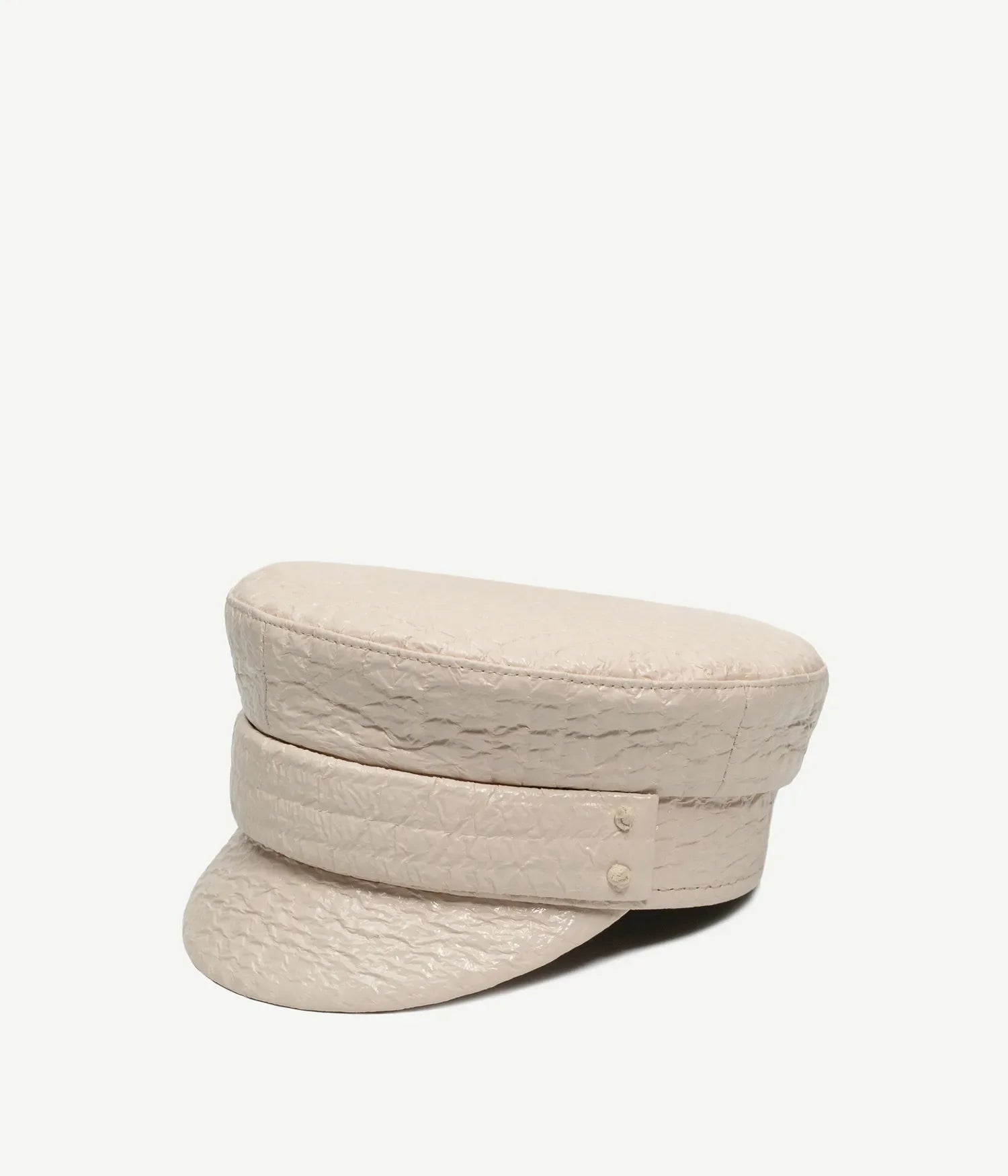 Leather, Faux-Leather Belted Baker Boy Cap