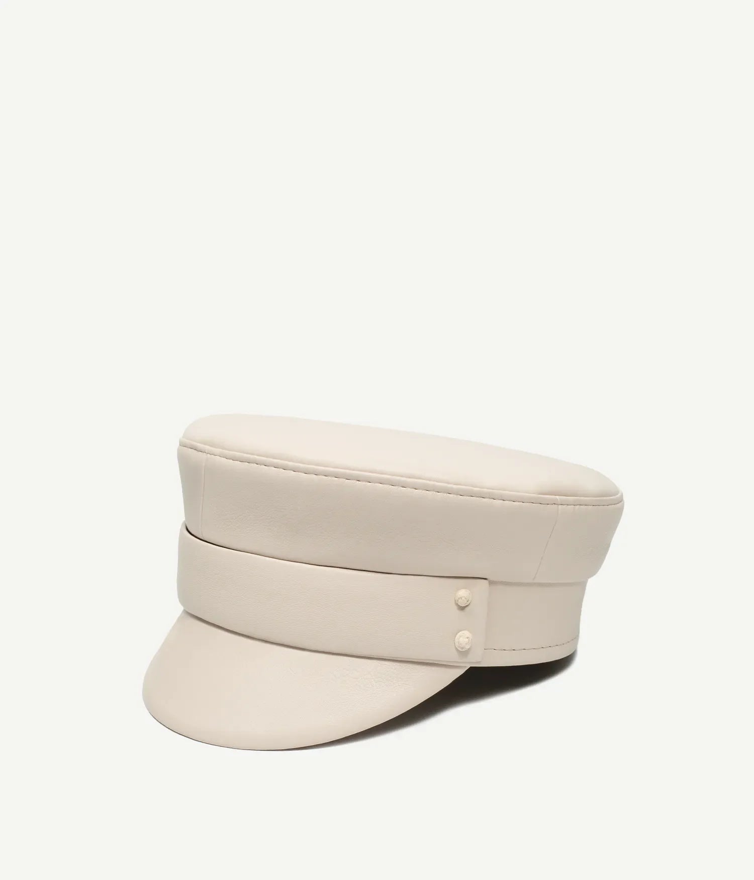 Leather, Faux-Leather Belted Baker Boy Cap