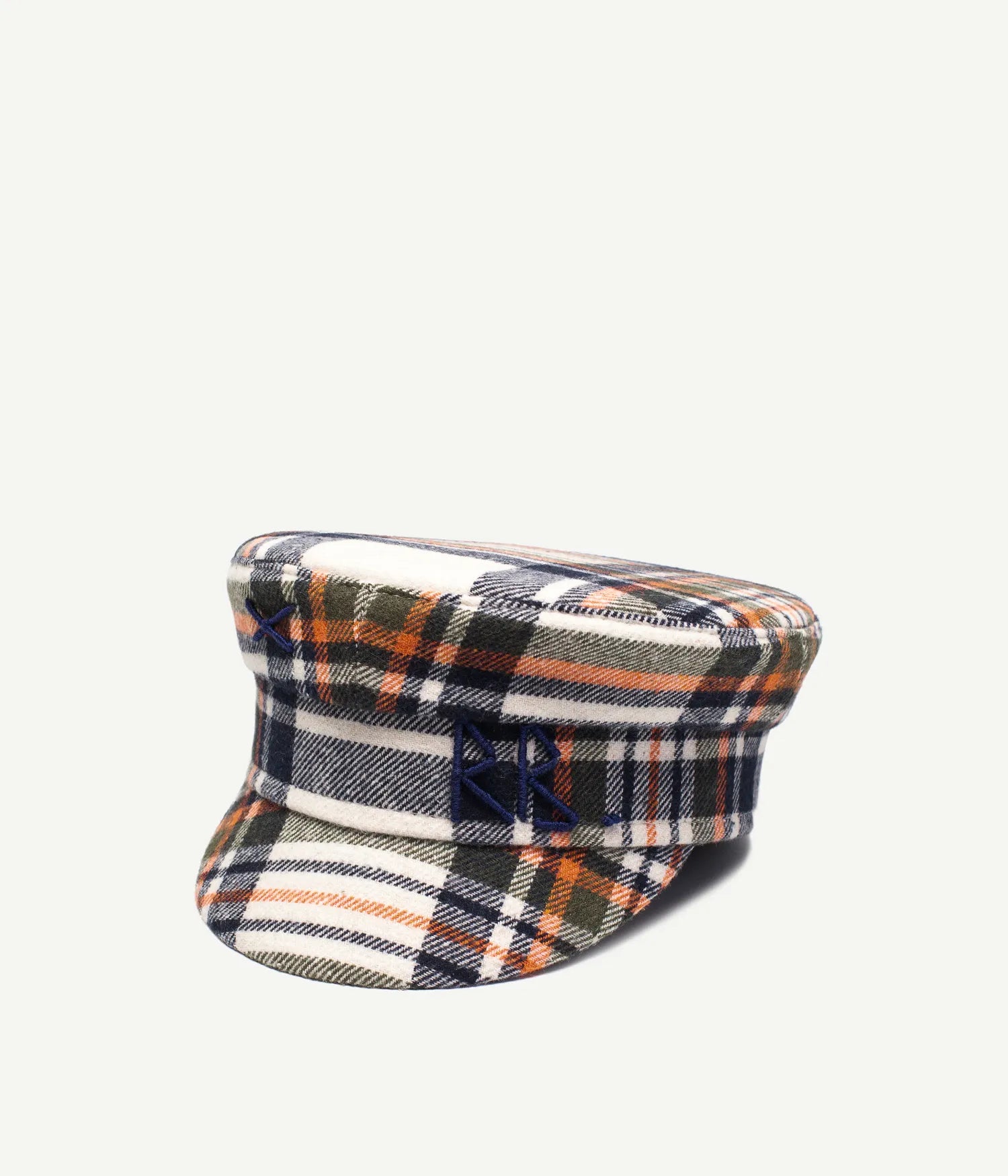 Logo-embellished Plaid Baker Boy Cap