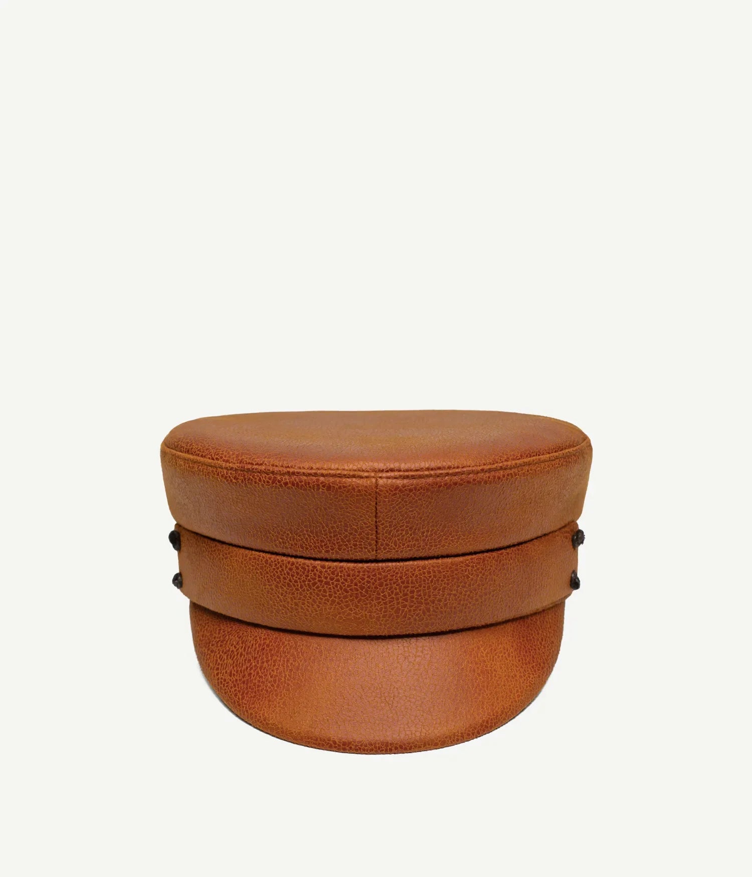 Leather, Faux-Leather Belted Baker Boy Cap