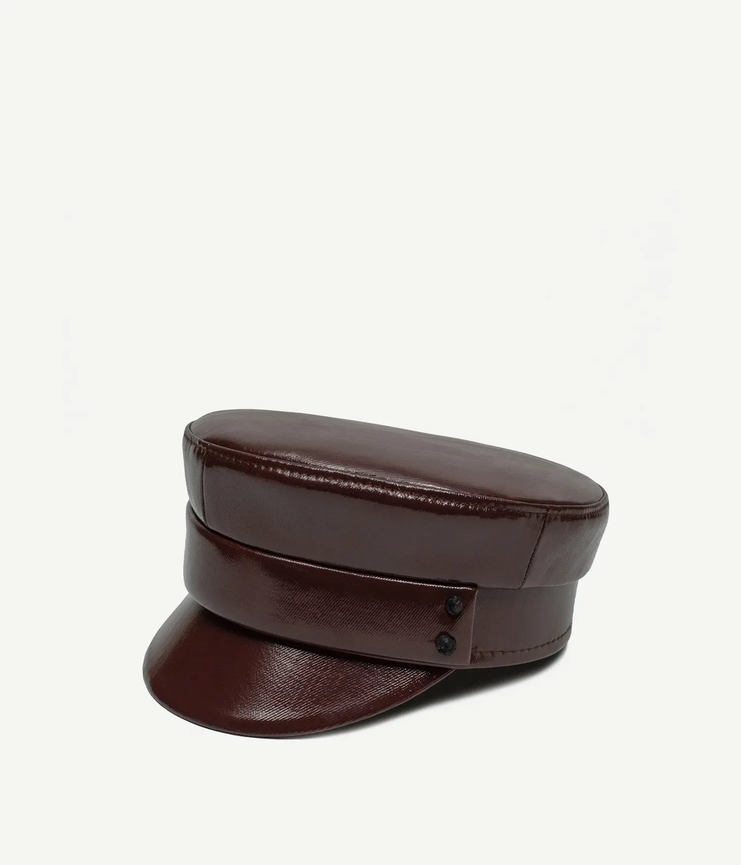 Leather, Faux-Leather Belted Baker Boy Cap