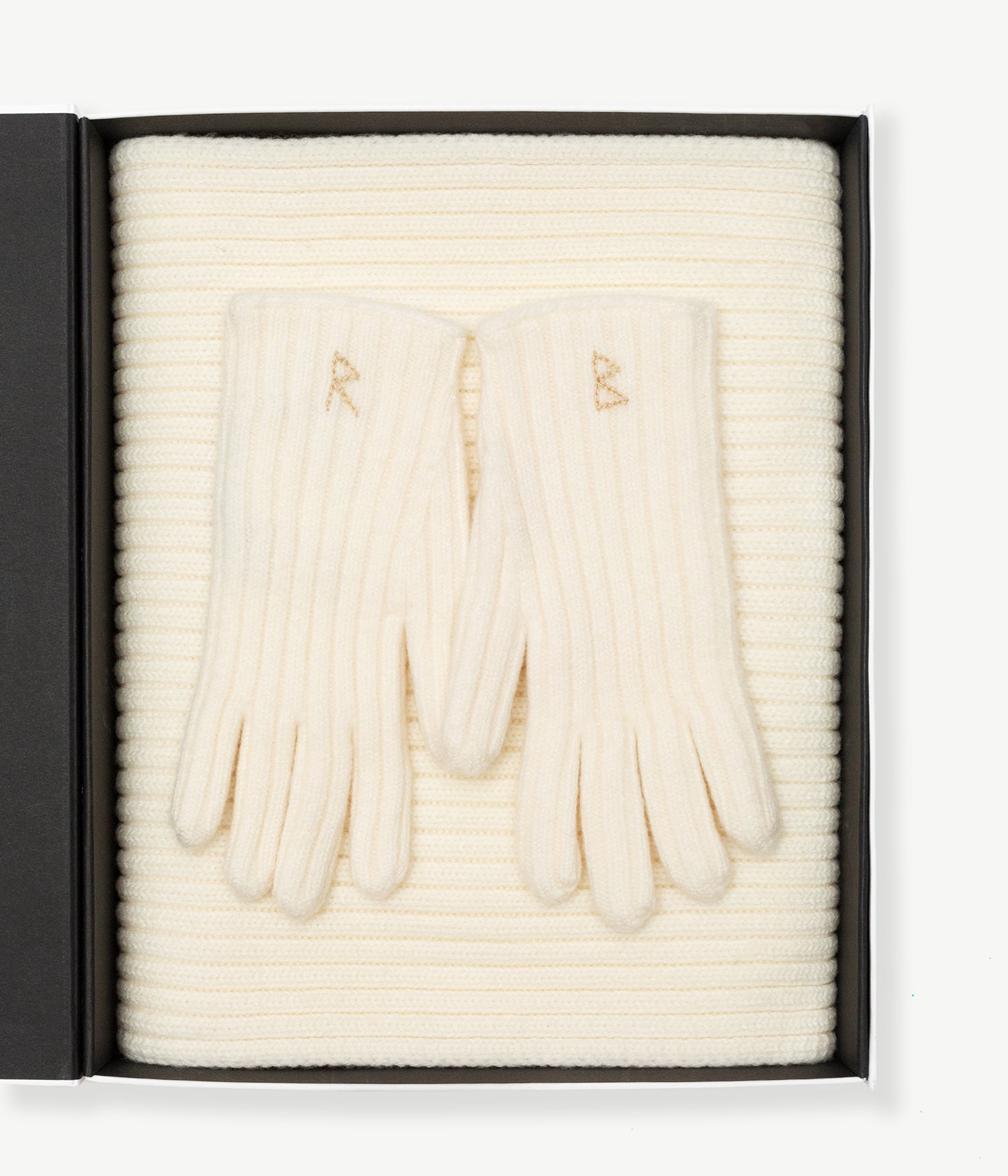 Monogram-embroidered Wool Gloves • Ruslan Baginskiy Hats