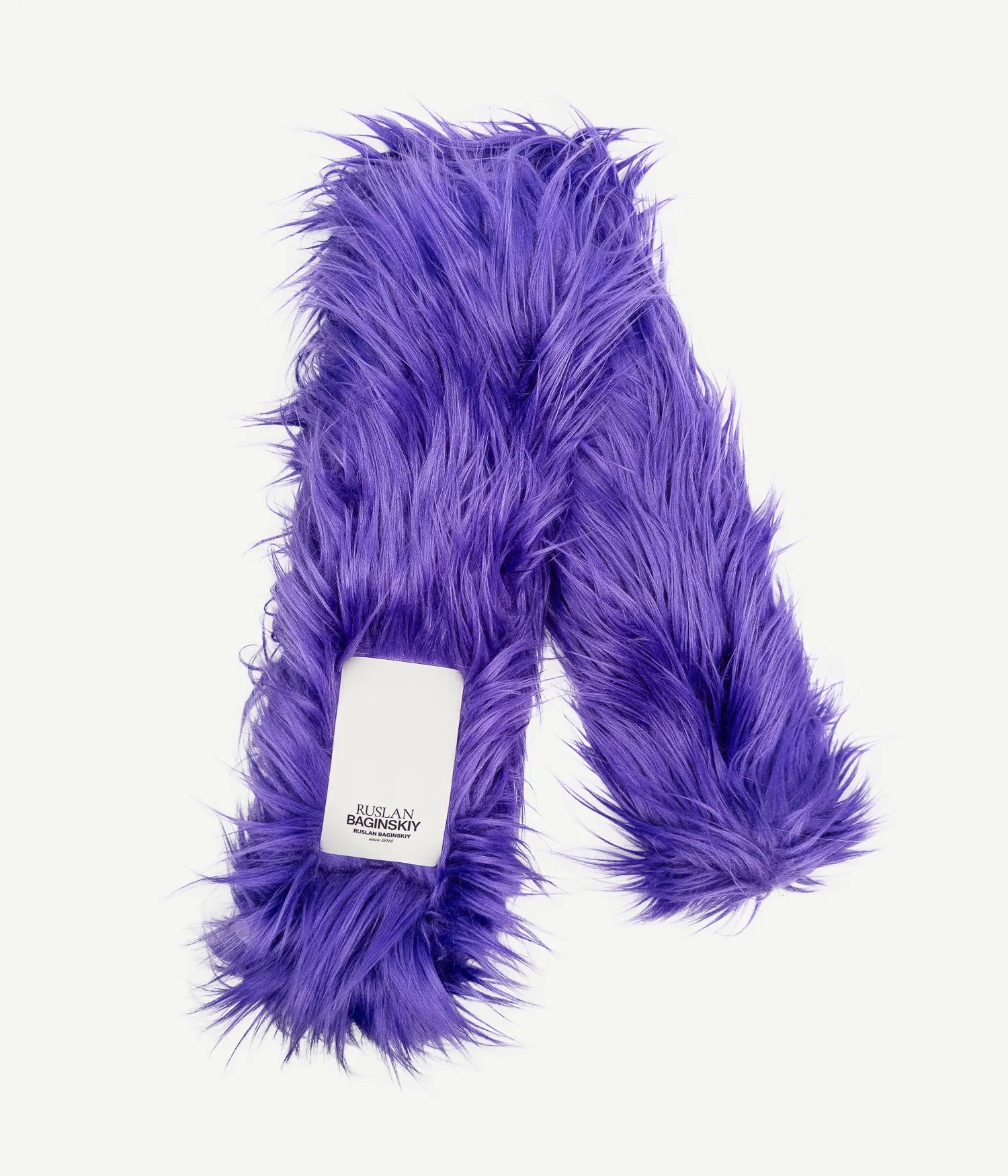 Faux-Fur Logo-Patch Scarf