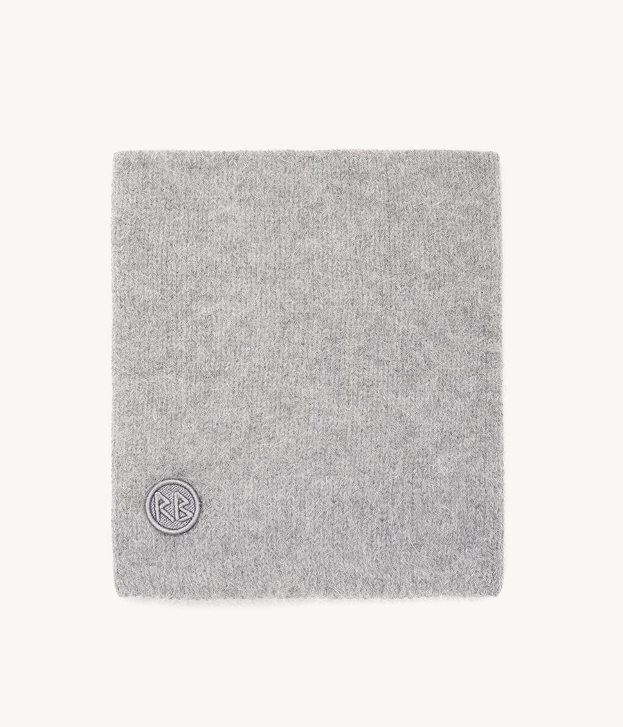 Grey Logo Patch Scarf