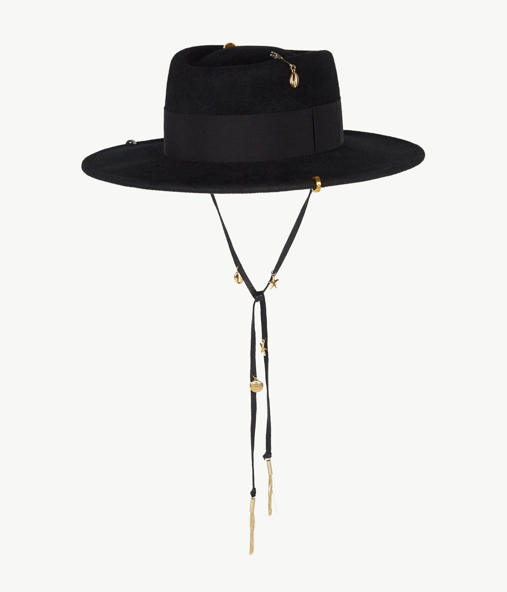Piercing Black Felt Gambler Hat (4669817520176)