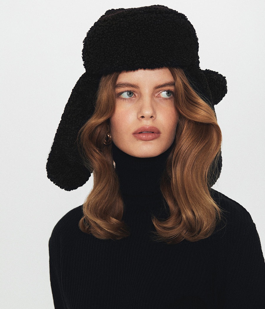 Aviator Hat, Shearling Aviator Hat USH033-P-SM Ruslan Baginskiy