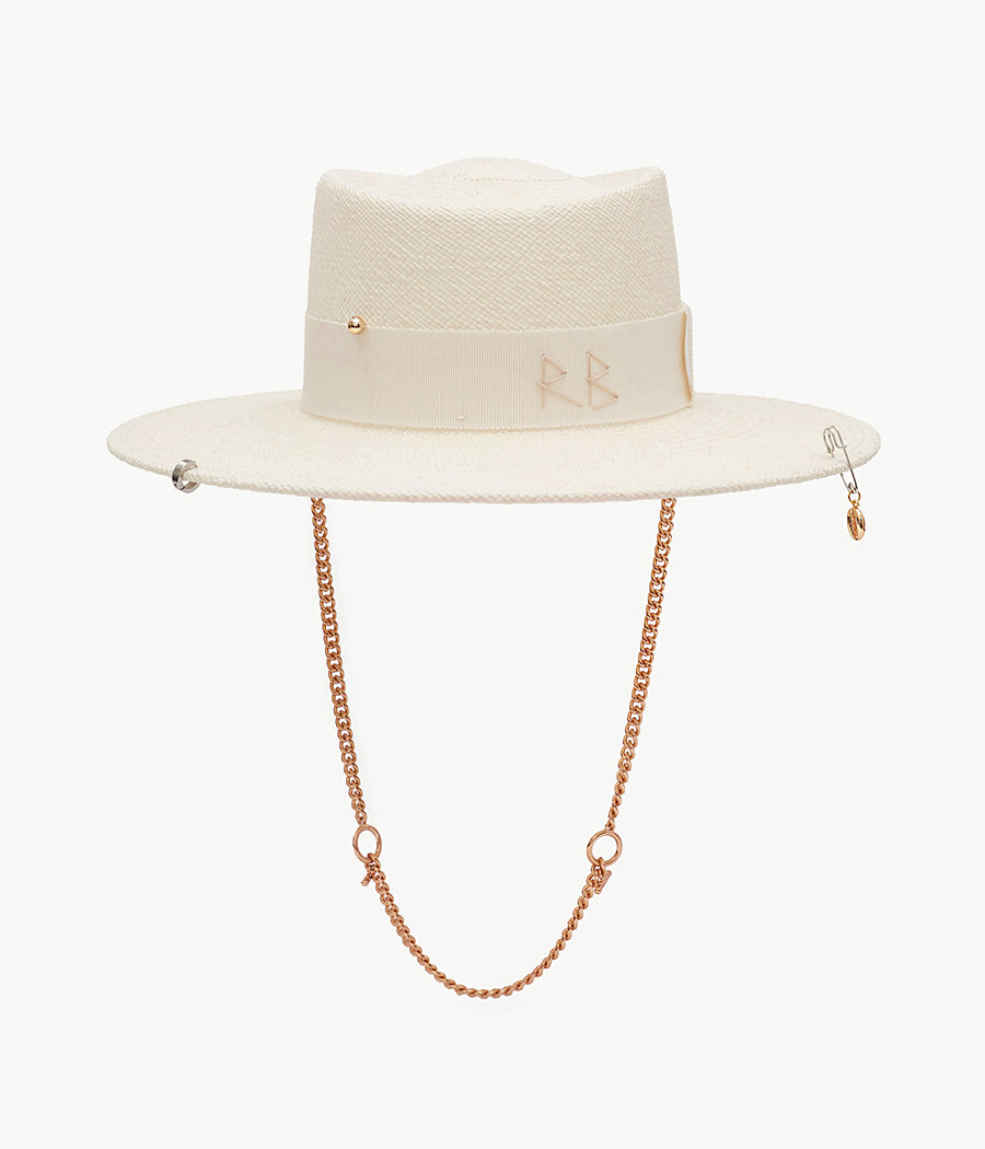 Photo, Gambler Hat, Chain Strap Straw Gambler Hat