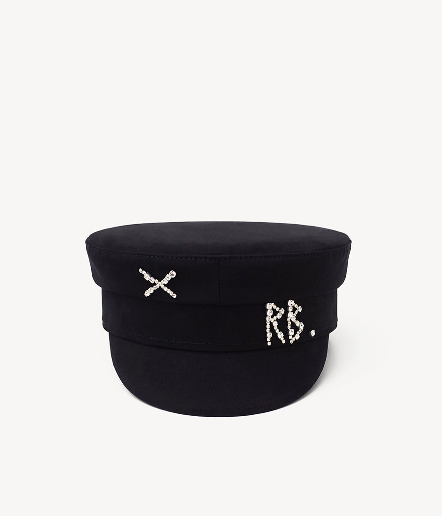 Photo, Baker Boy Cap, Crystal-embellished Cotton Baker Boy Cap