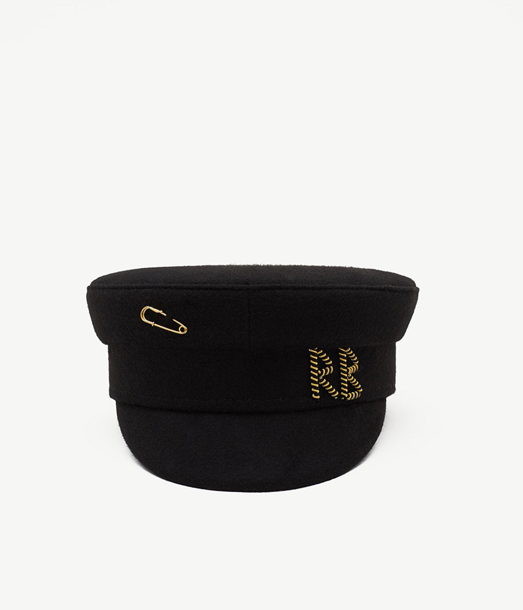 ハンチング・キャスケット RUSLAN BAGINSKIY 'Baker Boy' hat Black Wool Baker Boy Cap • Ruslan Baginskiy Hats