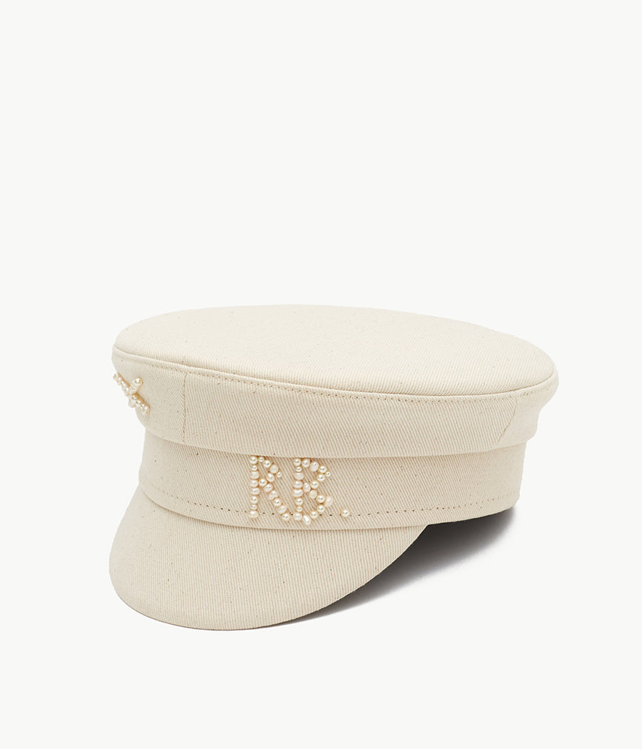 Photo, Baker Boy Cap, Pearls-embellished Baker Boy Cap